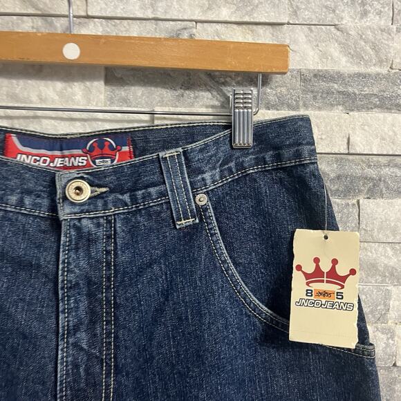 Vintage Jnco Jeans Men's Size 32x32 Deadstock Red Blue Embroided Logo USA Jeans - Picture 4 of 9